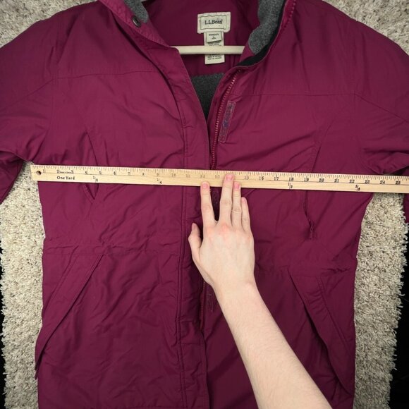 LL Bean Women’s Thinsulate Lined Hooded Jacket Coat Red 0BDX2 Size L Large Reg * - Picture 3 of 16